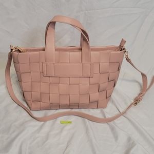 Ladies handbag Basket weave pink